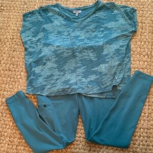 Teal Camouflage Women's Top